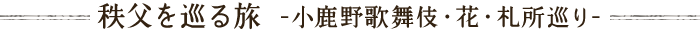 秩父を巡る旅-小鹿野歌舞伎・花・札所巡り